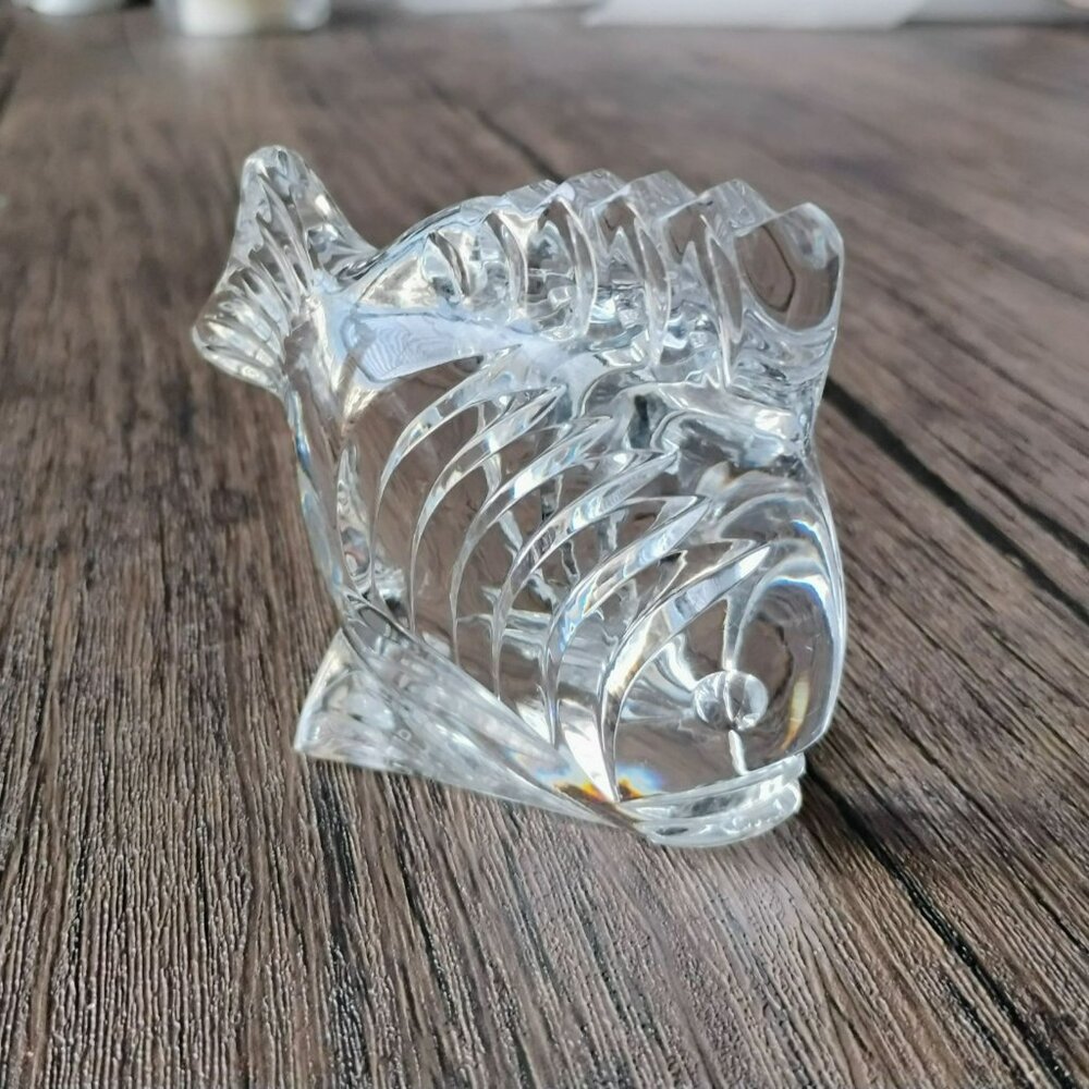 Waterford Crystal Fish Figurine Paperweight, 3" Heavy Signed Glass Collectible